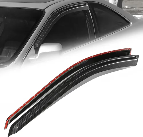 Miniatura 39 de Auto Dynasty 4 piezas viseras de ventana con patrón de fibra de carbono compatibles con Chrysler PT Cruiser 2001-2010, deflectores de ventana