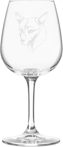 Miniatura 114 de Copa de vino de 12.75 onzas con diseño de perro grabado