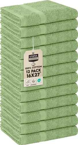 Miniatura 36 de Utopia Towels, Paquete de 24 toallas de salón, no a prueba de blanqueador, 16 x 27 pulgadas, toallas de algodón altamente absorbentes para manos