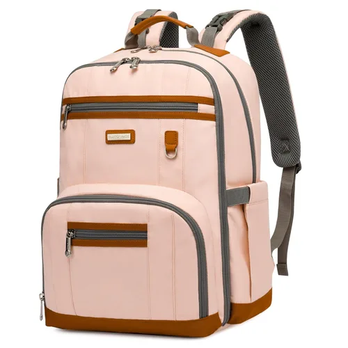 Miniatura 11 de Mochila para pañales, grandes bolsas de pañales para bebé con cambiador portátil para niños y niñas, mochila de viaje multifuncional para mamás