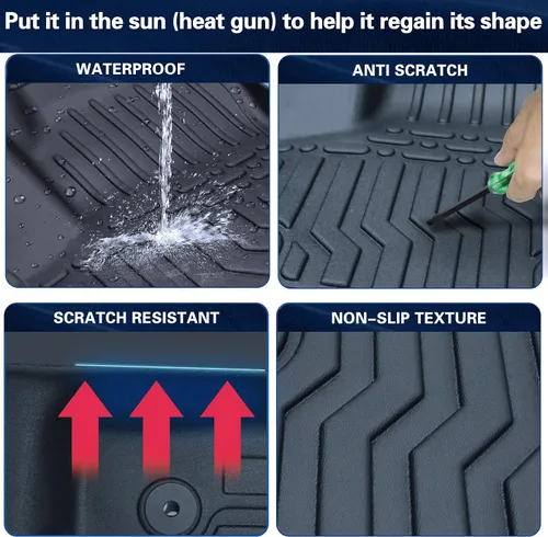 Miniatura 6 de Alfombrillas de Piso para Elantra N 2021-2023 (No Compatible con Híbrido 21-23) Protección para Todo Clima Goma TPE Personalizada para Piso Sin Olor
