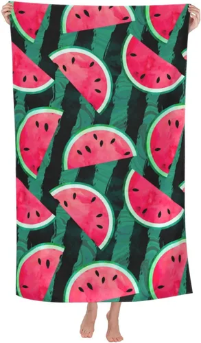Miniatura 10 de VOOHDDY Toalla de playa de frutas verdes amarillo limón, grande, suave, absorbente, de secado rápido, toallas de baño de gran tamaño para baño