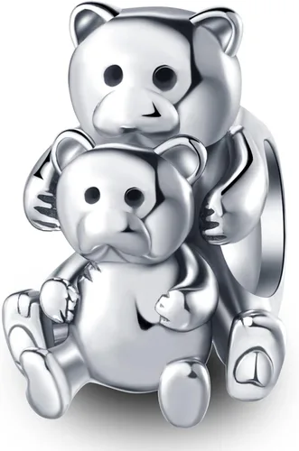 Animal Theme Charms, MomChild of Owl Bear Dog, Rabbit Flamingo Elephant Panda Cat Parrot Crocodile Unicorn Charms in 925 Sterling Silver, Fit