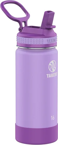 Miniatura 18 de Takeya Actives Kids - Botella de agua que brilla en la oscuridad con tapa con popote, botella de acero inoxidable con tapa sin BPA, reutilizable