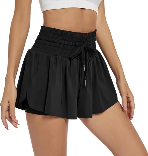 Miniatura 132 de Blaosn Pantalones cortos atléticos fluidos para mujer, gimnasio, yoga, entrenamiento, correr, pantalones cortos de tenis, falda falda linda, ropa