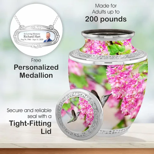 Miniatura 4 de Urnas de cremación estéticas de colibrí personalizadas para cenizas adultas, machos y hembras, Urnas funerarias de 200 libras para cenizas humanas
