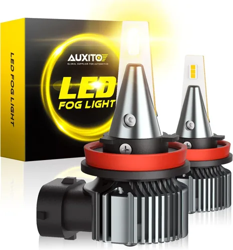 Miniatura 9 de AUXITO Bombilla LED H3 amarilla 3000K, 16,000 lúmenes, 600% súper brillante, 10 años de vida útil, tamaño 1:1 Plug-n-Play, instalación 100%