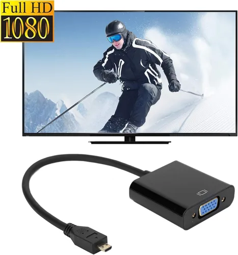 Miniatura 5 de Convertidor de video micro a VGA, adaptador de convertidor de video micro HDMI a VGA, adaptador de convertidor de video micro a VGA 1080P, para 4B