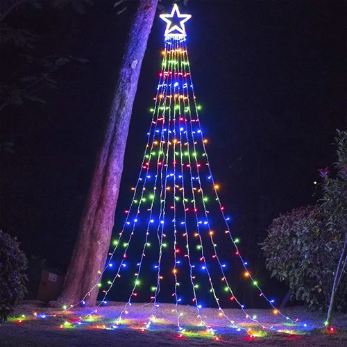 Miniatura 8 de Decoración al aire libre para Navidad (nueva), 320 luces LED colgantes centelleantes en forma de hadas para decoración de árbol al aire libre