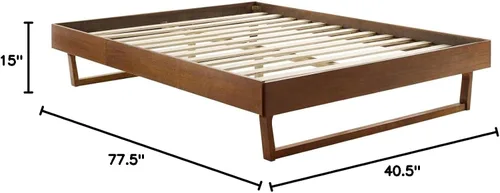 Miniatura 2 de Modway MOD-6212-WAL Billie - Marco de cama con plataforma de madera, tamaño individual, nogal Nuez