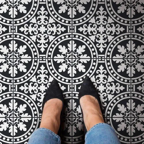 Florenza Stencil Name - Plantillas de azulejos reutilizables para pintar el suelo - Plantillas de azulejos para un fácil cambio de imagen del baño -