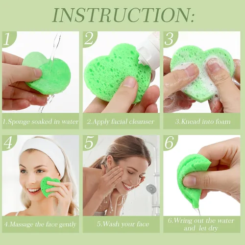 Miniatura 5 de Sieral 120 unidades de esponjas faciales comprimidas con contenedor, almohadillas desechables para la limpieza del rostro, exfoliación, remoción