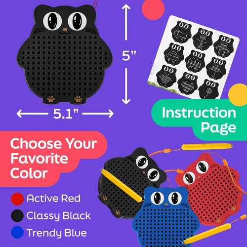 Miniatura 6 de AYNAT FUN Tablero de dibujo magnético para niños y niños pequeños con cuentas y lápiz óptico magnético, juguete de viaje magnético para actividades