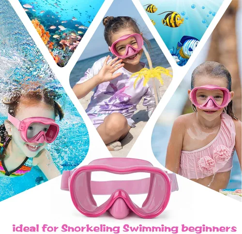 Miniatura 8 de Gafas de natación para niños con cubierta para la nariz, máscara de natación antifugas con correa de tela elástica, gafas de natación con protección