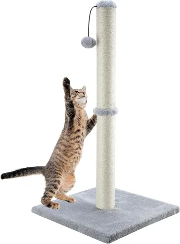 Miniatura 15 de Dimaka - Rascador de gato de 29 pulgadas de alto, con cuerda de sisal y cubierto con suave felpa suave Gris