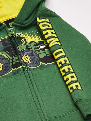 Miniatura 3 de John Deere Tractor - Sudadera con capucha y cremallera frontal para niño pequeño