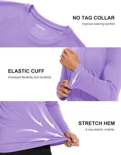 Miniatura 22 de MAGCOMSEN Camisas de manga larga para hombre, protección solar UPF 50+, camisetas atléticas para senderismo, correr, entrenamiento, protección