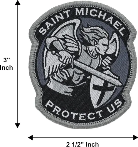 Miniatura 4 de Great 1 Saint Michael Protect Us - Juego de parches tácticos militares (paquete de 2) - Tamaño redondo 3" - Cierre de gancho y bucle/respaldo - San