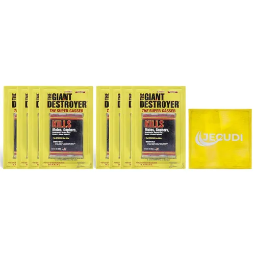 Miniatura 9 de Bomba de Humo Gigante Destructor – Para Roedores y para Tuzas, Topos, Marmotas y Ratas – Paquete de 2 (8 Tubos) + Toalla Jecudi