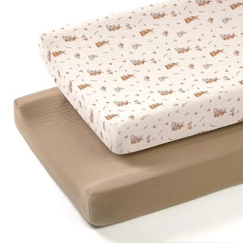 Miniatura 15 de lulumoon Funda para cambiador de pañales de bebé: Funda de almohadilla de muselina para cambiador de pañales - Fundas de cambiador para niñas y niños