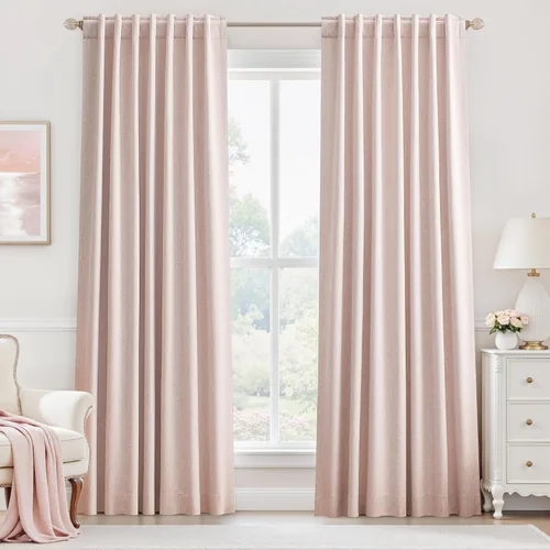Miniatura 74 de UHITECH - Cortinas opacas beige para sala de estar, cortinas cortas de 35 pulgadas para habitación, cortinas negras para ventanas pequeñas, paneles