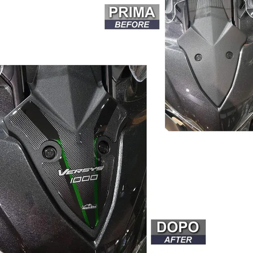 Miniatura 3 de Resin Bike Adhesivos 3D para motocicleta compatibles con Kawasaki Versys 1000 Grand Tour 2019-2020. Protección frontal contra golpes y arañazos.
