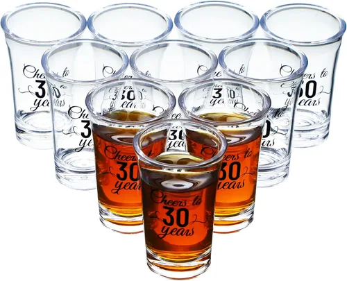 Miniatura 12 de Sliner Paquete de 48 Vasos de Chupito de Cumpleaños a Granel 1.4oz Brindis a los 30/40/50/60/70/80 Años Vaso de Chupito Indestructible Base Gruesa
