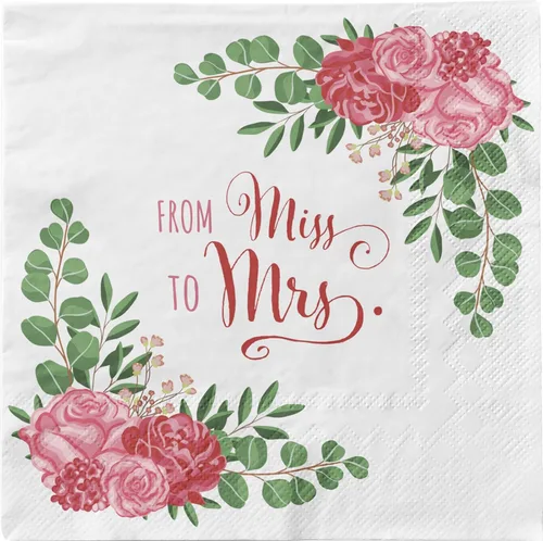 Miniatura 3 de Bridal: From Miss to Mrs (Traditional Rose) Vajilla Pack: Juego de platos de papel, servilletas y tazas desechables para 20 Novia: de la señorita a