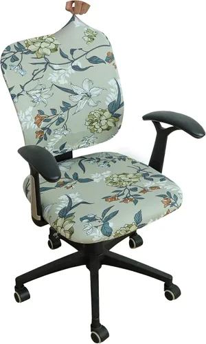 Miniatura 18 de Forcheer - Fundas elásticas para silla de oficina de Jacquard, resistentes al agua, 2 piezas para sillas de escritorio o de la computadora