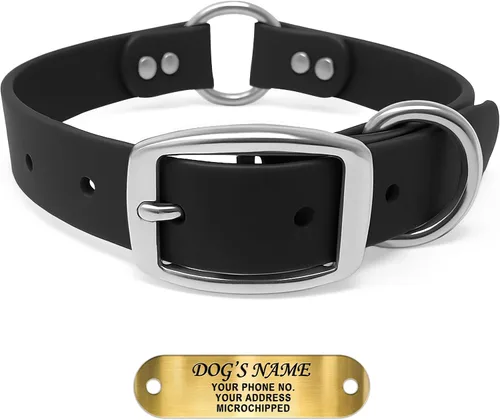 Miniatura 13 de Regal Dog Products Collar de Perro Naranja Mediano con Placa de Nombre Grabada Personalizada - Ajuste Personalizado, Resistente, Fácil de Limpiar