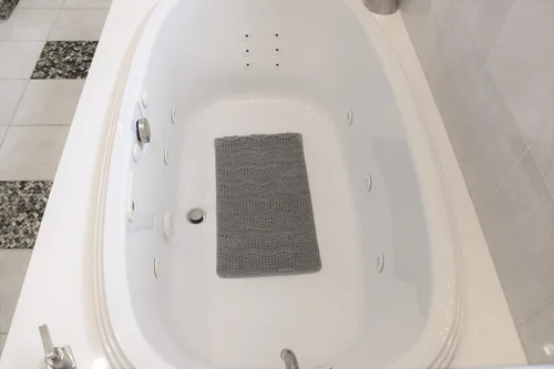 Miniatura 6 de Dependable Industries Inc. Essentials Tapete de baño de terciopelo con textura de calidad de spa, tapete de baño y bañera antideslizante, 27 x 15