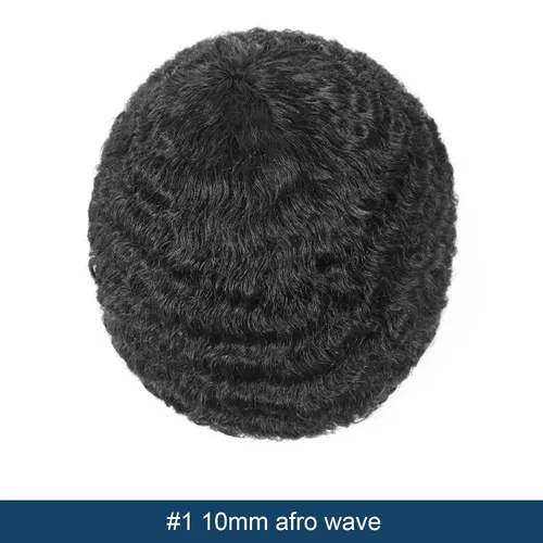 Miniatura 2 de HAPPY&CC Manejar cabello afro unidad negro hombres cabello humano toupee peluca francesa encaje pieza de pelo sistema de reemplazo para hombres #1