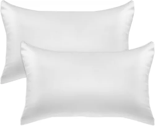 Miniatura 40 de Elegant Comfort Juego de 4 fundas de almohada de satén de viscosa refrescante con cierre de cremallera oculto, suave como la seda para el cuidado