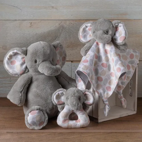 Miniatura 4 de Mary Meyer Sonajero de bebé de anillo suave, 5 pulgadas, elefante Kalahari gris