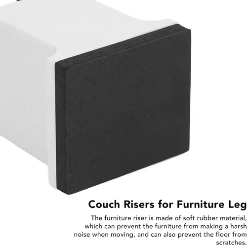 Miniatura 5 de Srliya 4 elevadores de mesa para cama, elevadores de muebles ajustables con abrazadera de tornillo, elevadores de muebles resistentes para sofá