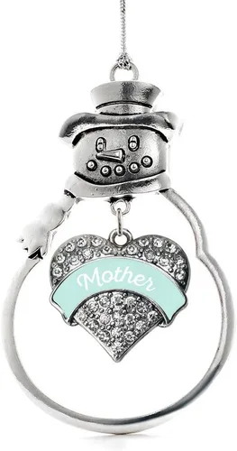 Miniatura 110 de Inspired Silver - Big Sis - Adorno de Navidad plateado - Adorno de árbol de Navidad con dije de corazón con circonita cúbica - Decoración colgante