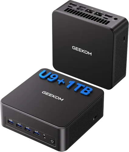 GEEKOM Mini PC IT13 MAX AI, Intel Ultra 9 185H (65W) Codificación/multitarea, SSD de 1 TB (hasta 4 TB) 16 GB DDR5 (hasta 96 GB), Windows 11 Pro, GPU