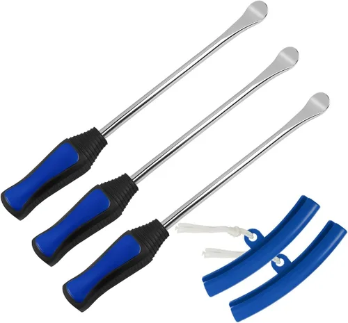 BELOMI - Juego de herramientas para palancas de neumáticos, kit profesional de cambio y remoción de neumáticos de acero con 1 bolsa portátil + 3