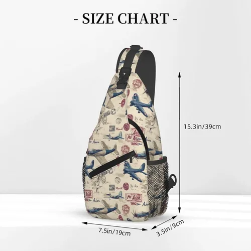 Miniatura 2 de Small Crossbody Bags for Women Men - Vintage Fighter Print Adjustable Shoulder Bag Fanny Packs Belt Sling Bag Crossbody Purses Backpack for Travel