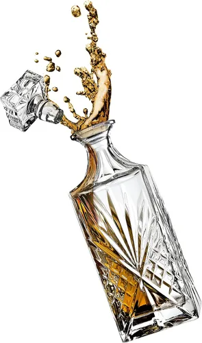 Miniatura 2 de Decantador de whisky de cristal, sin plomo, regalo para hombres, licor de bourbon escocés, corte irlandés, 25.4 fl oz