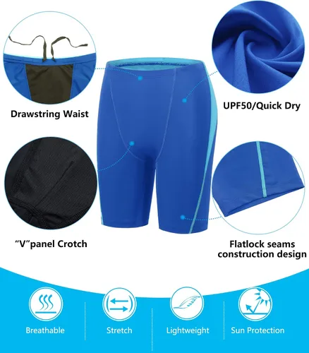 Miniatura 8 de Traje de baño deportivo competitivo para hombre, traje de entrenamiento de resistencia de carreras, pantalones cortos de natación de secado rápido