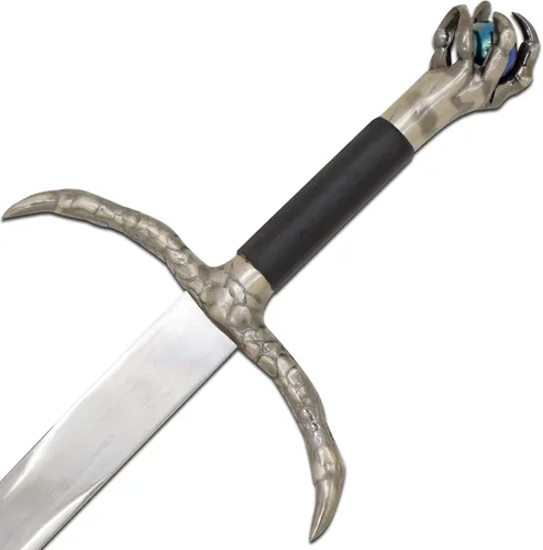 Miniatura 5 de Medieval Warrior Espada vikinga de fantasía hecha a mano personalizada viene con funda de cuero negro