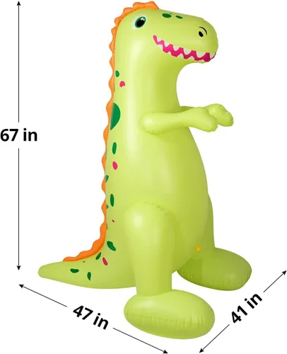 Miniatura 6 de Float Joy Rociador inflable de 5.5 pies, dinosaurio gigante T-REX, gran regalo para niños y adultos, juguete de agua para decoración de fiesta