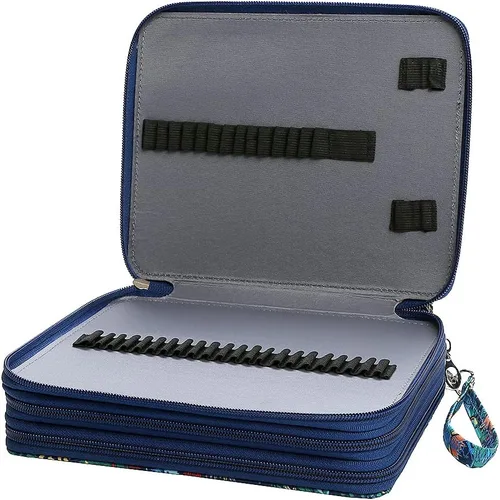Miniatura 4 de Estuche para lápices Jungle con 120 ranuras de tela Oxford, con ranura para lápices, organizador con práctico envoltorio portátil, soporte multicapa
