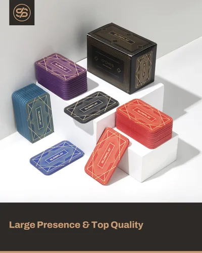 Miniatura 4 de SLOWPLAY Placas rectangulares de fichas de póquer, paquete de 10 unidades, placas profesionales de estilo europeo sin denominación, compuesto