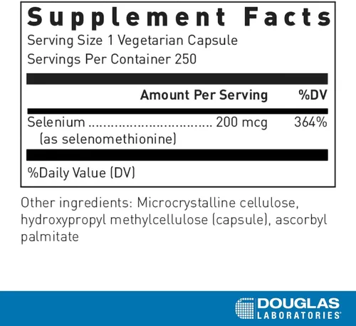 Miniatura 2 de Douglas Laboratories Seleno-Metionina 200 mcg Selenio Biodisponible 250 Cápsulas