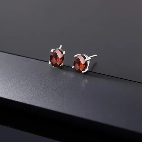 Miniatura 291 de Gem Stone King Aretes de oro de 14 quilates con piedra natal ovalada de 0.315 x 0.236 in Aretes de oro para mujer