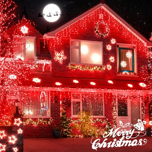 Miniatura 4 de Luces de Navidad para exteriores Luces de Carámbano 300 LED, 33 pies, 8 modos, luces de cadena colgantes de hadas conectables con enchufe de 30 V