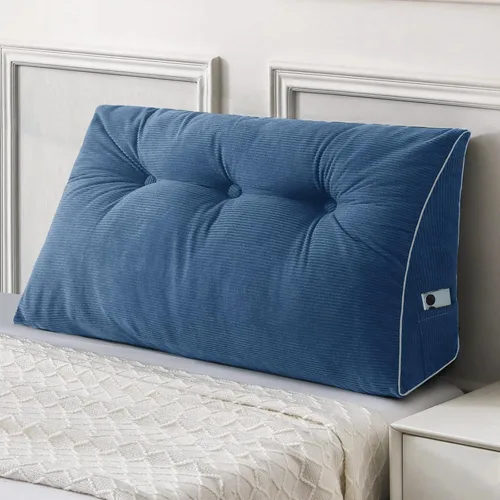 Miniatura 21 de Sasttie - Almohada de cabecero completa, almohada de cuña para cabecero para sentarse en la cama, cojín triangular de apoyo para la espalda