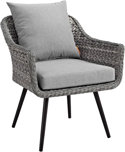 Miniatura 19 de Modway EEI-3176-GRY-GRY-SET - Sillón Endeavor de mimbre para patio al aire libre, 2 sillones, gris